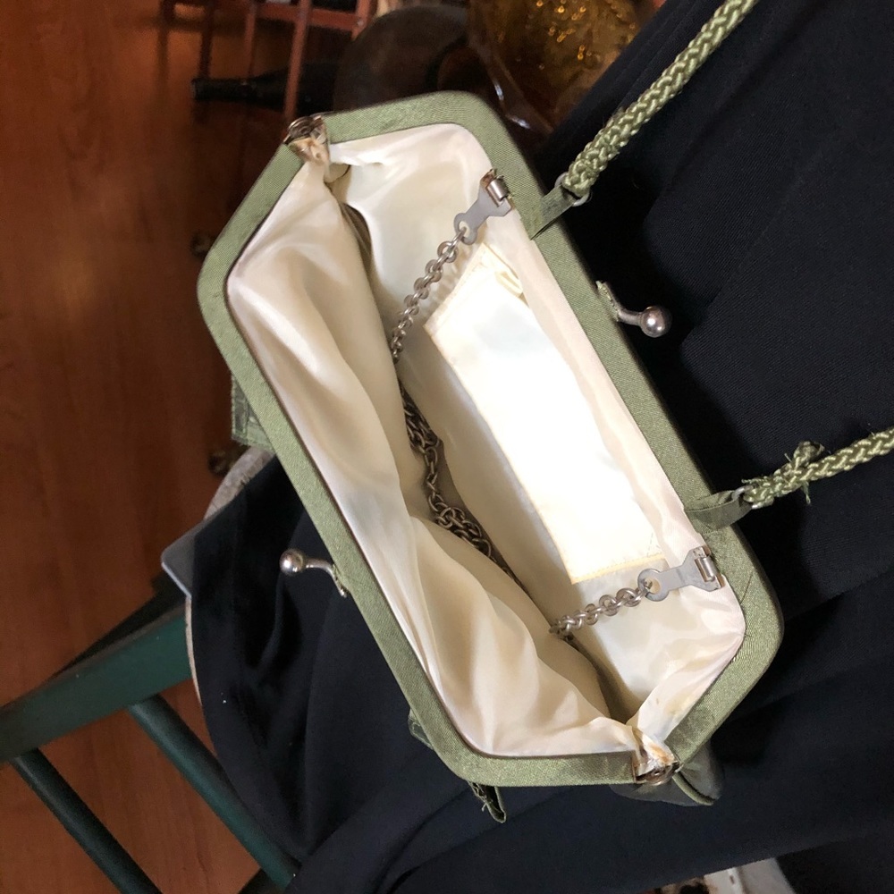 Vintage Olive Green Shoulder Crossbody Clutch - Picture 5 of 9